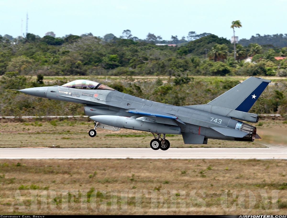 Chile - Air Force General Dynamics F-16AM Fighting Falcon 743 at Natal - Augusto Severo (NAT / SBNT), Brazil