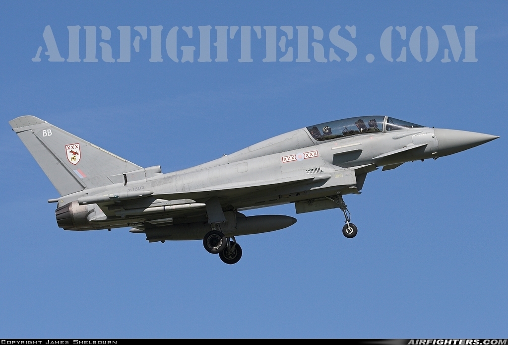 UK - Air Force Eurofighter Typhoon T1 ZJ802 / BB at Coningsby (EGXC), UK