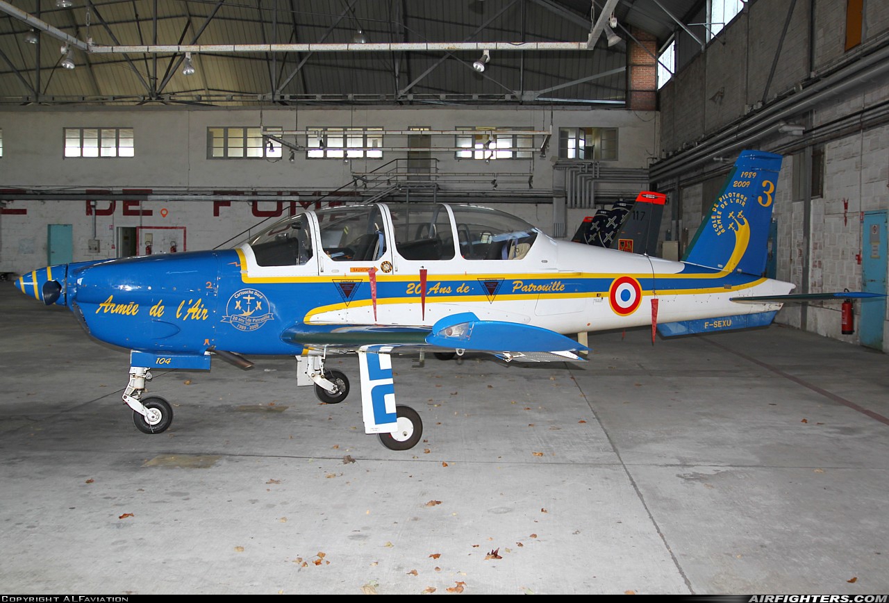 France - Air Force Socata TB-30 Epsilon 104 at Cognac - Chateaubernard (CNG / LFBG), France