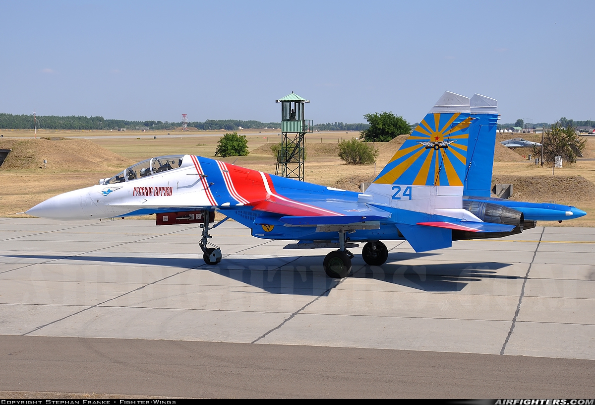 Russia - Air Force Sukhoi Su-27UB 24 BLUE at Kecskemet (LHKE), Hungary