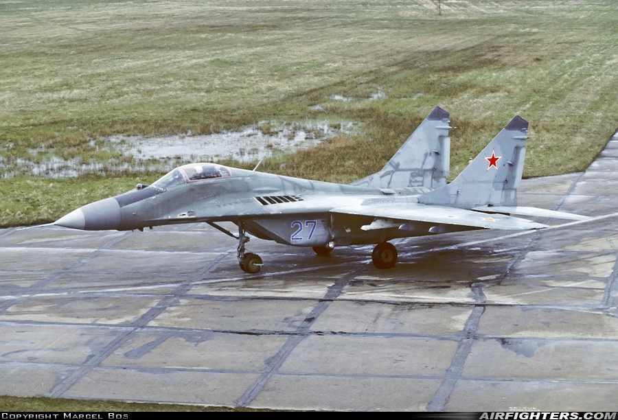 Russia - Air Force Mikoyan-Gurevich MiG-29A (9.12A) 27 BLUE at Damgarten, Germany