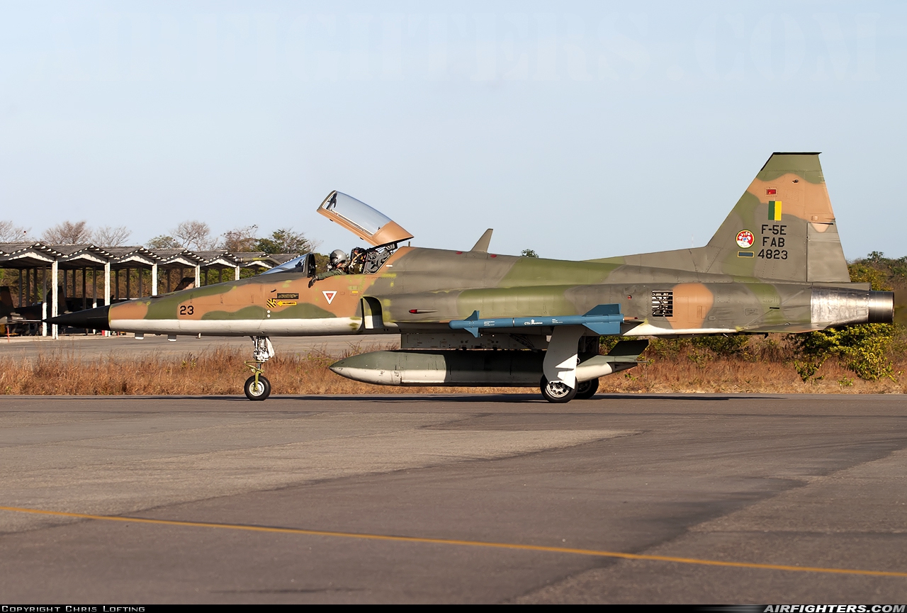 Brazil - Air Force Northrop F-5E Tiger II 4823 at Fortaleza - Pinto Martins (FOR / SBFZ), Brazil