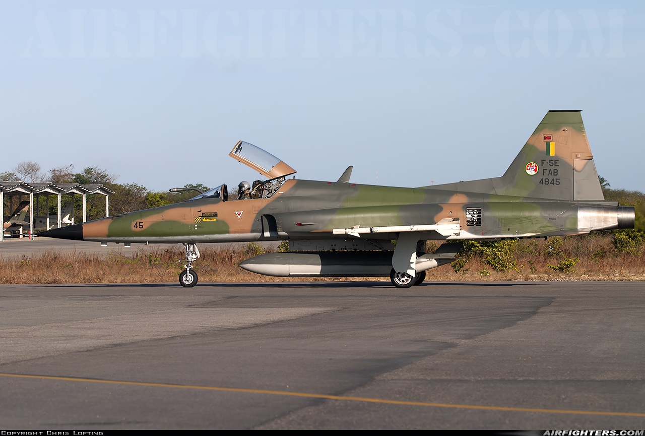 Brazil - Air Force Northrop F-5E Tiger II 4845 at Fortaleza - Pinto Martins (FOR / SBFZ), Brazil