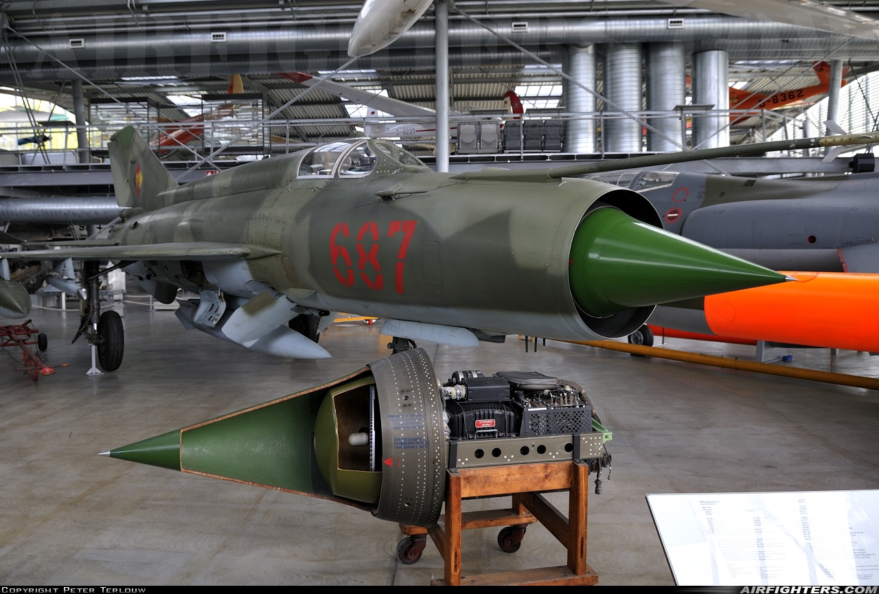East Germany - Air Force Mikoyan-Gurevich MiG-21MF 687 at Oberschleissheim (EDNX), Germany