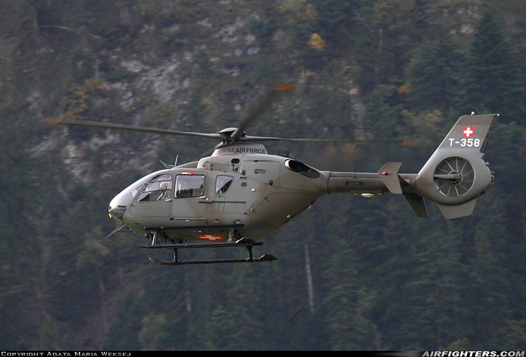 Switzerland - Air Force Eurocopter TH05 (EC-635P2+) T-358 at Meiringen (LSMM), Switzerland