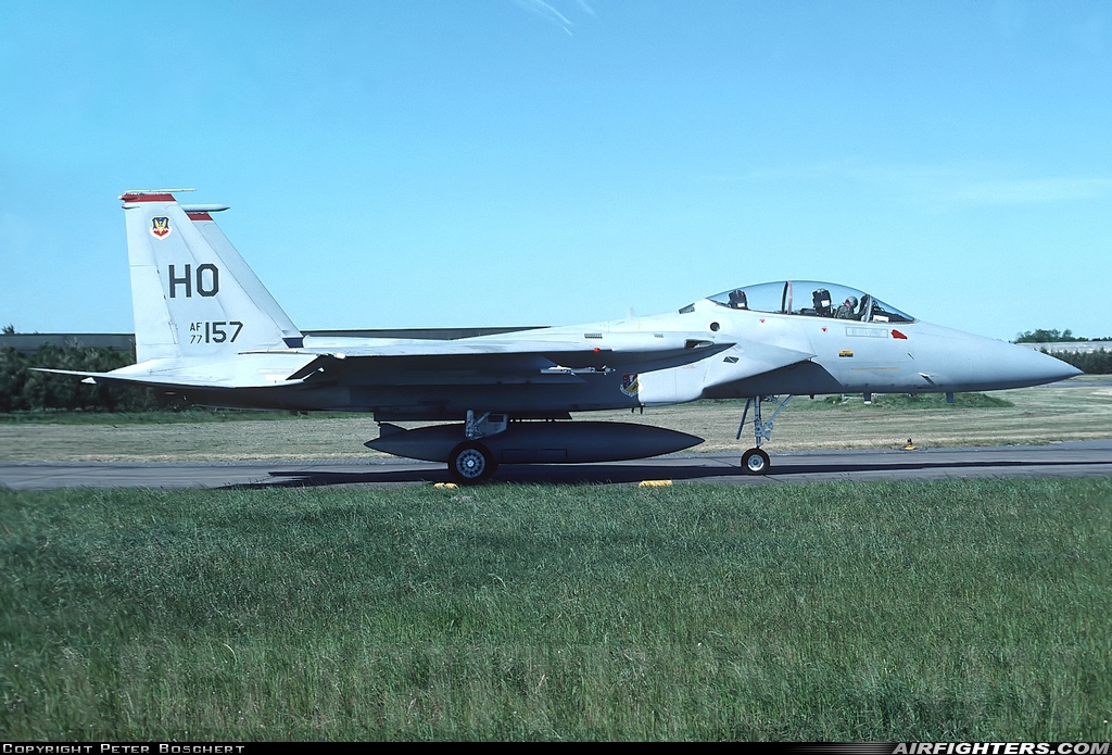 USA - Air Force McDonnell Douglas F-15B Eagle 77-0157 at Wittmundhafen (Wittmund) (ETNT), Germany