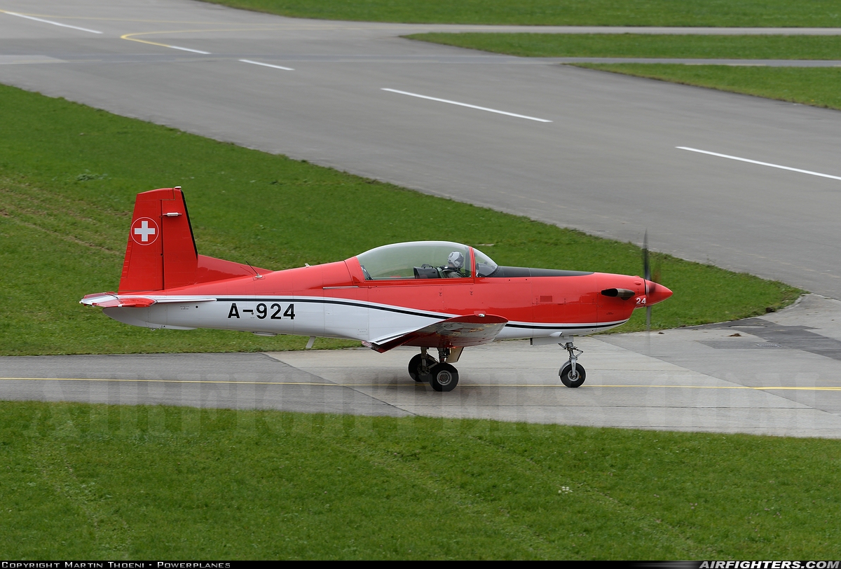 Switzerland - Air Force Pilatus NCPC-7 Turbo Trainer A-924 at Meiringen (LSMM), Switzerland