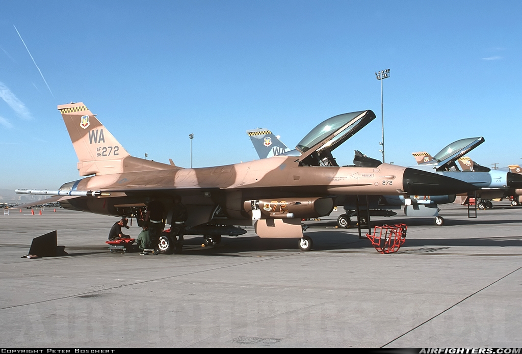 USA - Air Force General Dynamics F-16C Fighting Falcon 86-0272 at Las Vegas - Nellis AFB (LSV / KLSV), USA