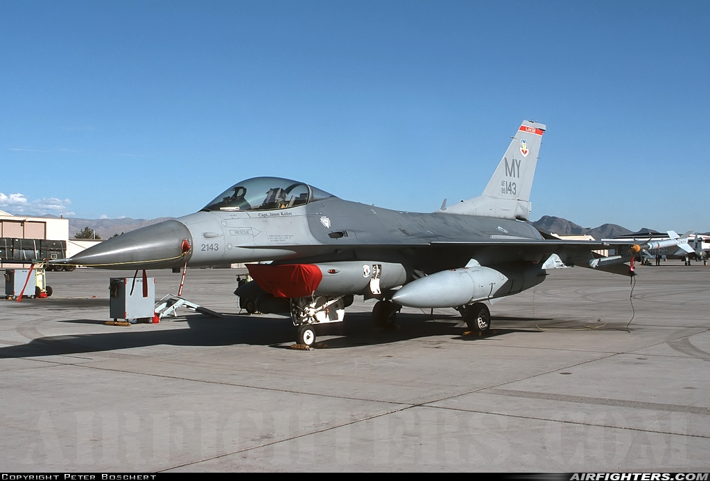 USA - Air Force General Dynamics F-16C Fighting Falcon 89-2143 at Las Vegas - Nellis AFB (LSV / KLSV), USA