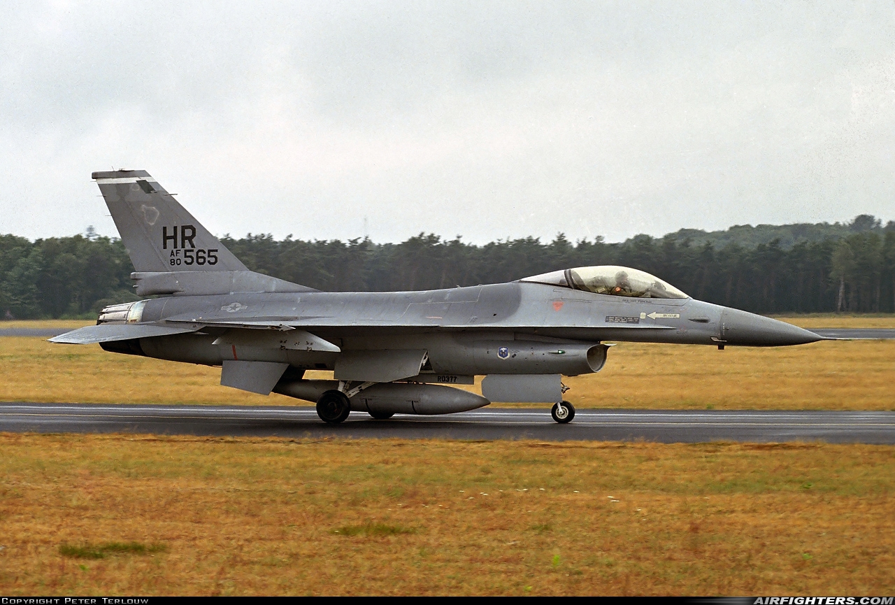 USA - Air Force General Dynamics F-16A Fighting Falcon 80-0565 at Utrecht - Soesterberg (UTC / EHSB), Netherlands