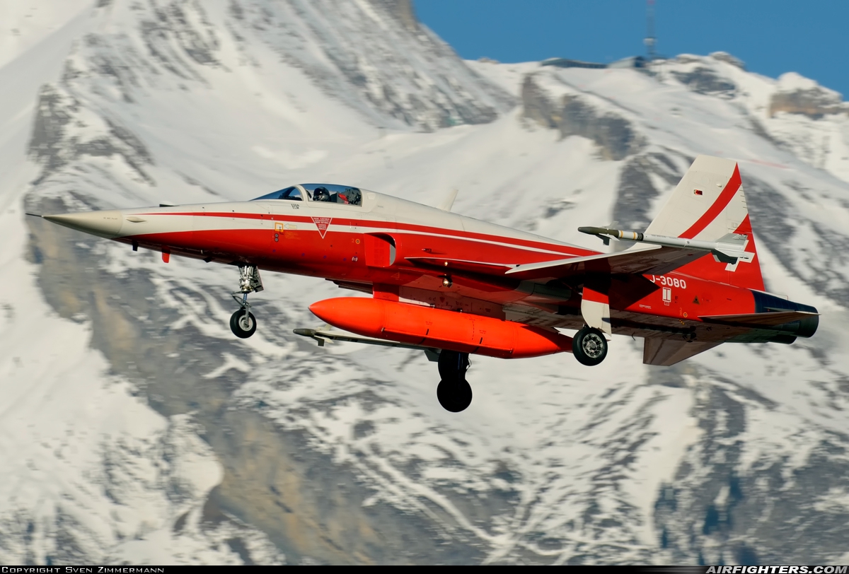 Switzerland - Air Force Northrop F-5E Tiger II J-3080 at Sion (- Sitten) (SIR / LSGS / LSMS), Switzerland