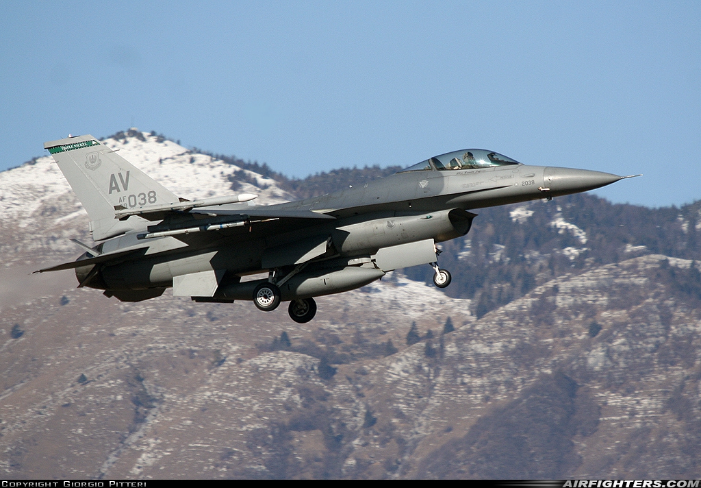 USA - Air Force General Dynamics F-16C Fighting Falcon 89-2038 at Aviano (- Pagliano e Gori) (AVB / LIPA), Italy