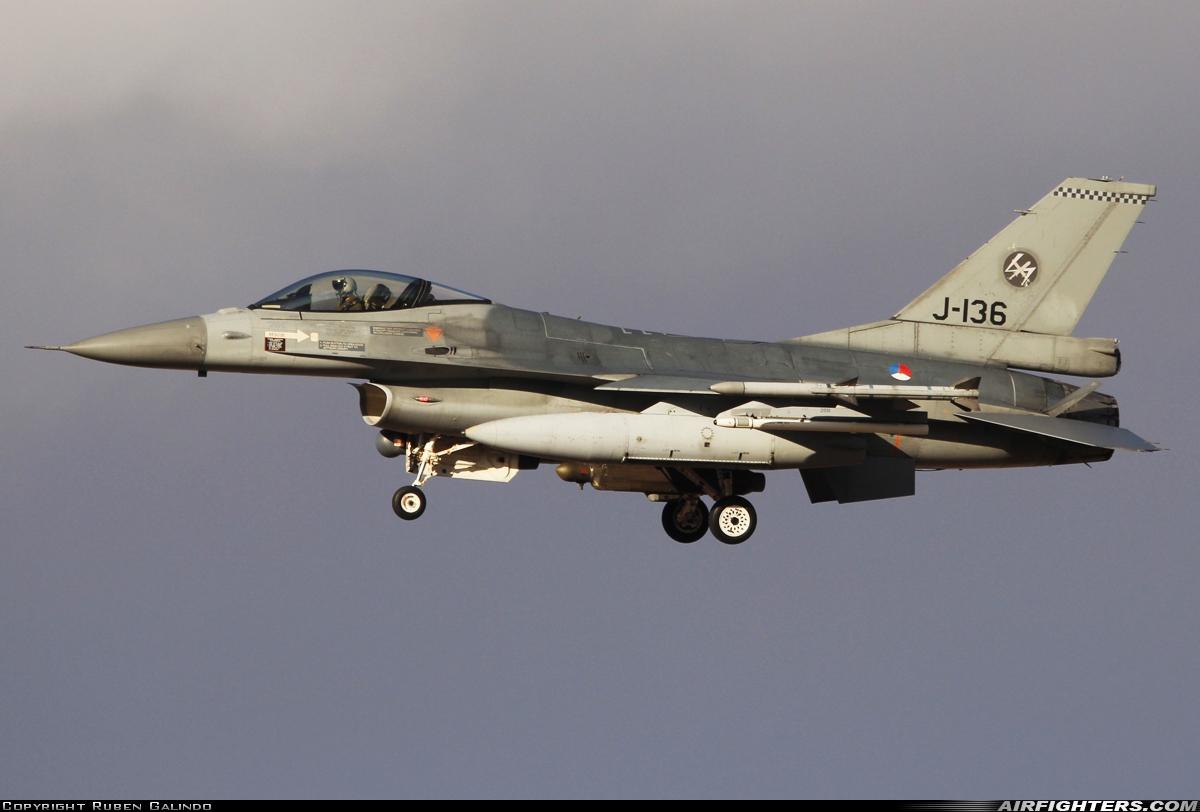 Netherlands - Air Force General Dynamics F-16AM Fighting Falcon J-136 at Albacete (- Los Llanos) (LEAB), Spain