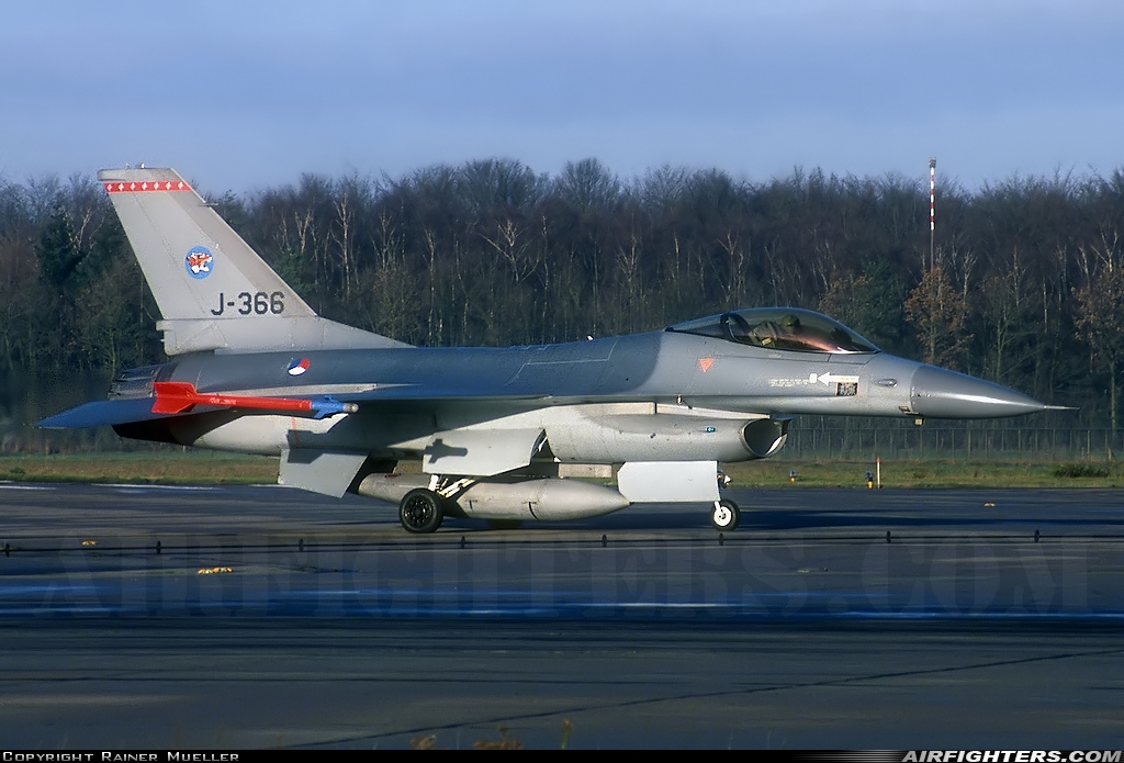 Netherlands - Air Force General Dynamics F-16A Fighting Falcon J-366 at Enschede - Twenthe (ENS / EHTW), Netherlands