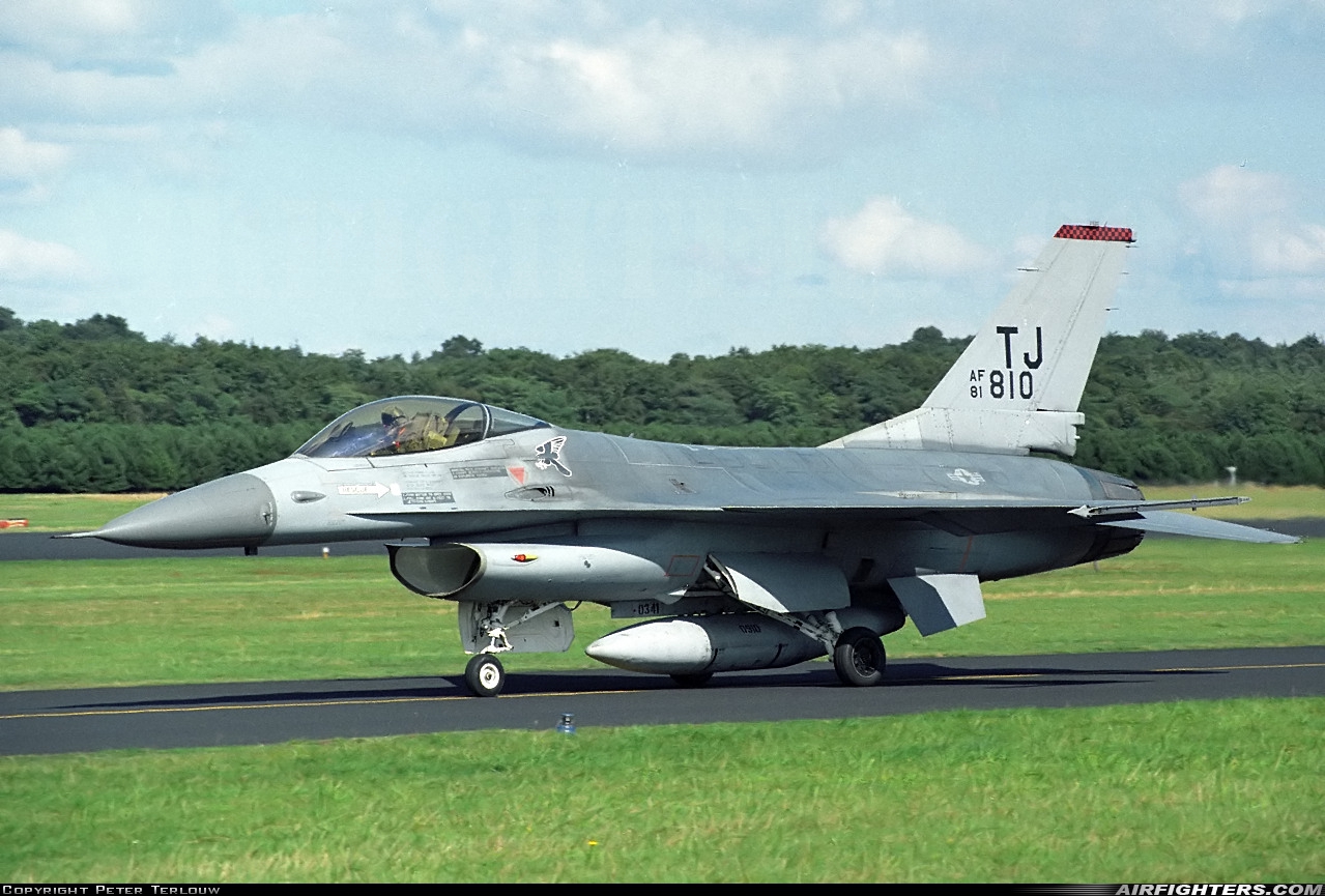 USA - Air Force General Dynamics F-16A Fighting Falcon 81-0810 at Utrecht - Soesterberg (UTC / EHSB), Netherlands