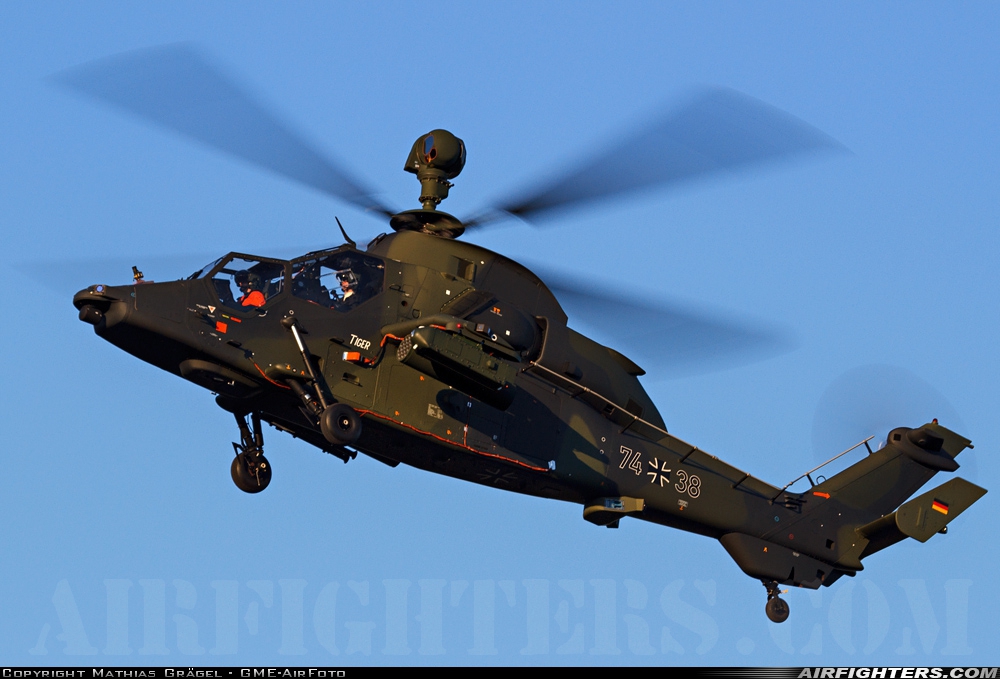 Germany - Army Eurocopter EC-665 Tiger UHT 74+38 at Donauwörth (EDPR), Germany