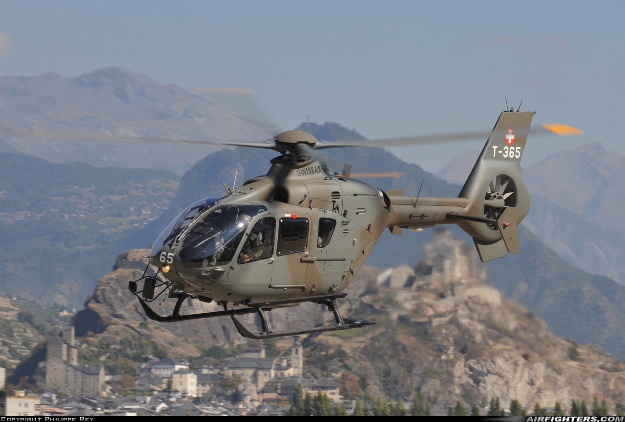 Switzerland - Air Force Eurocopter TH05 (EC-635P2+) T-365 at Sion (- Sitten) (SIR / LSGS / LSMS), Switzerland