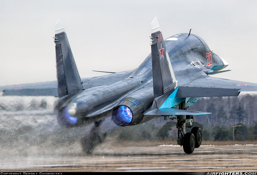 Russia - Air Force Sukhoi Su-34 Fullback 20 RED at Withheld, Russia