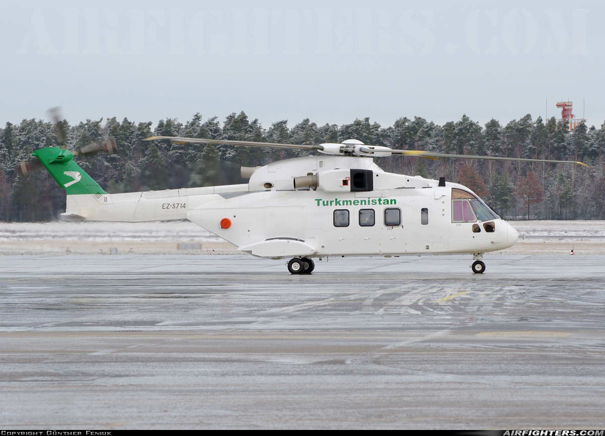 Turkmenistan - Turkmenistan-Government AgustaWestland AW101 Mk643 EZ-S714 at Nuremberg (NUE / EDDN), Germany