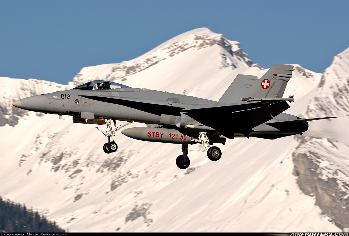 Switzerland - Air Force McDonnell Douglas F/A-18C Hornet J-5012 at Sion (- Sitten) (SIR / LSGS / LSMS), Switzerland