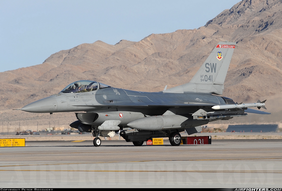 USA - Air Force General Dynamics F-16C Fighting Falcon 94-0041 at Las Vegas - Nellis AFB (LSV / KLSV), USA