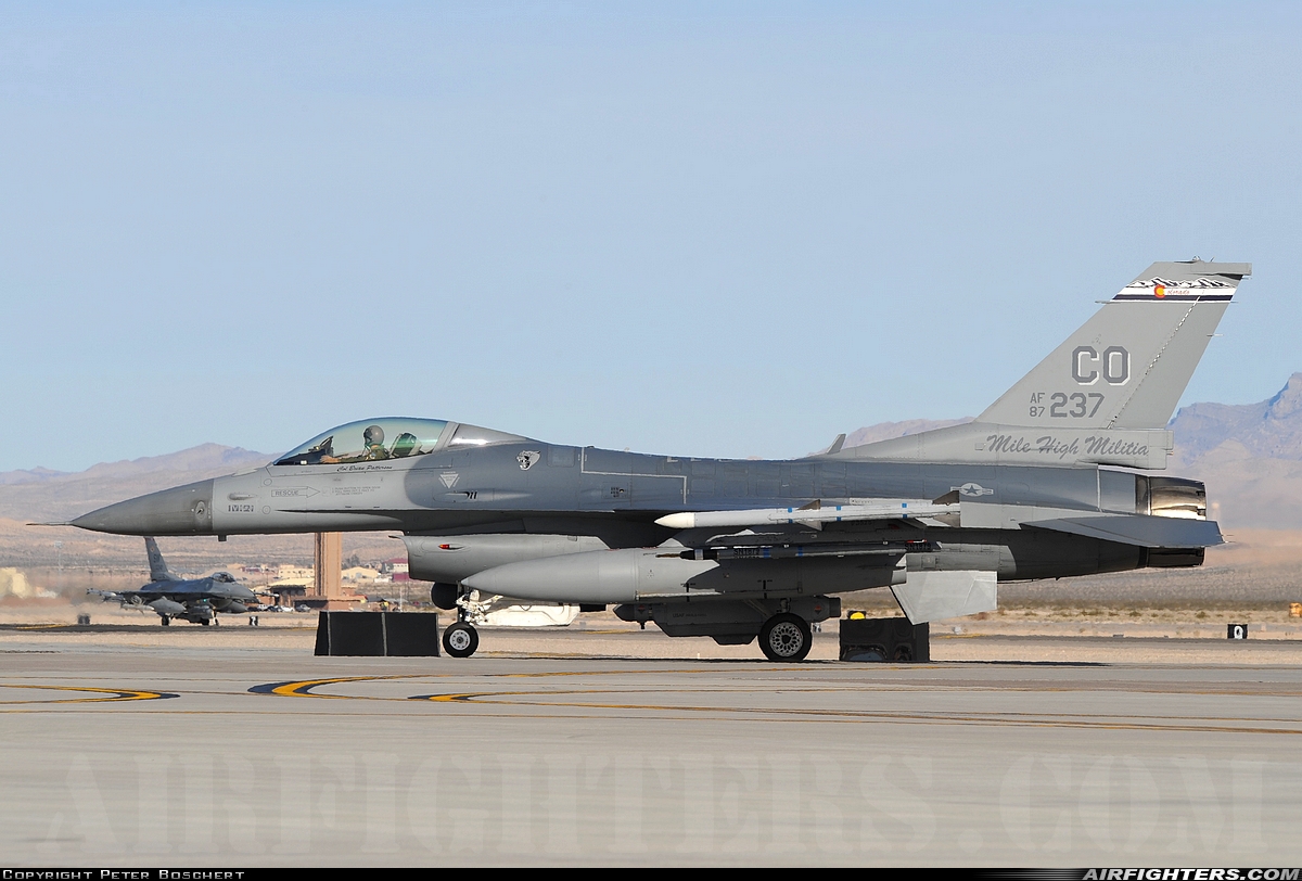 USA - Air Force General Dynamics F-16C Fighting Falcon 87-0237 at Las Vegas - Nellis AFB (LSV / KLSV), USA
