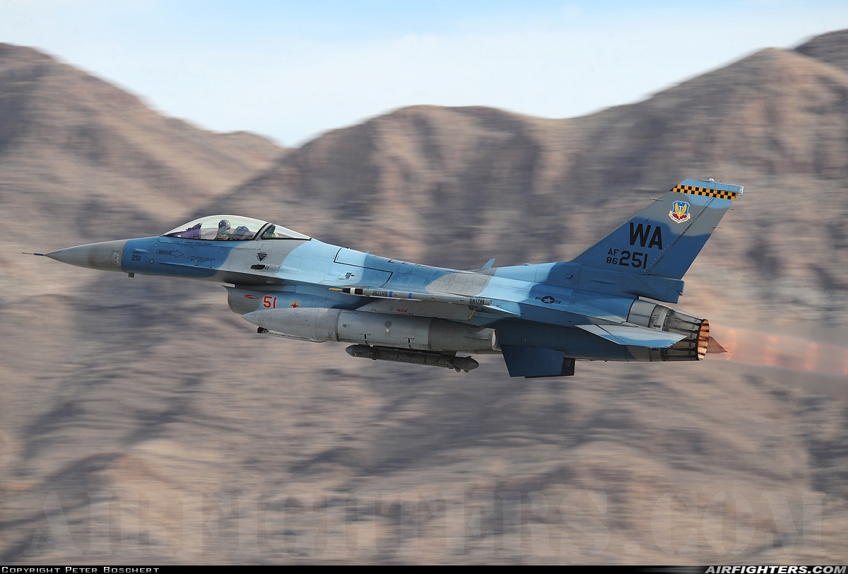 USA - Air Force General Dynamics F-16C Fighting Falcon 86-0251 at Las Vegas - Nellis AFB (LSV / KLSV), USA