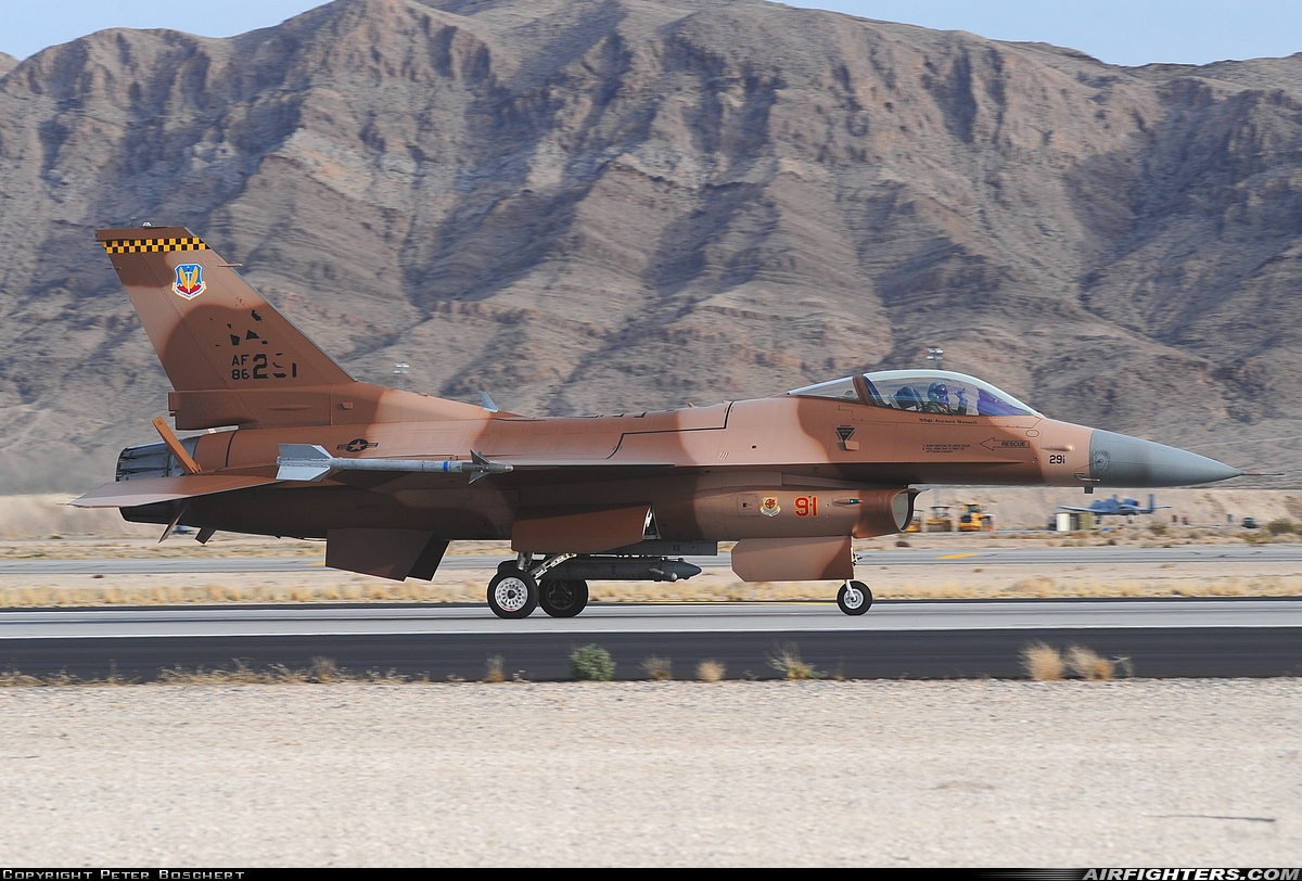 USA - Air Force General Dynamics F-16C Fighting Falcon 86-0291 at Las Vegas - Nellis AFB (LSV / KLSV), USA