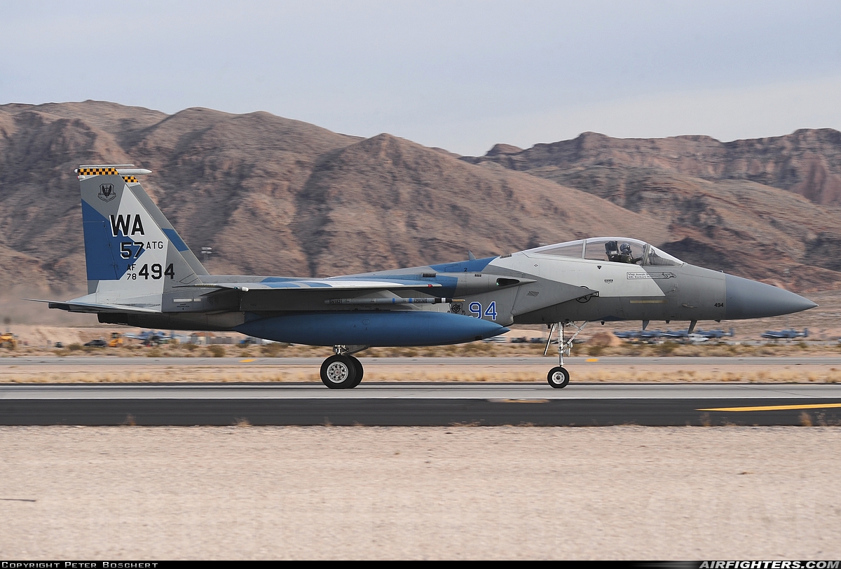 USA - Air Force McDonnell Douglas F-15C Eagle 78-0494 at Las Vegas - Nellis AFB (LSV / KLSV), USA
