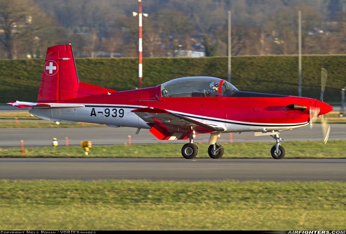 Switzerland - Air Force Pilatus NCPC-7 Turbo Trainer A-939 at Payerne (LSMP), Switzerland