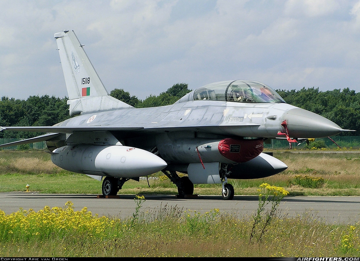 Portugal - Air Force General Dynamics F-16B Fighting Falcon 15118 at Kleine Brogel (EBBL), Belgium