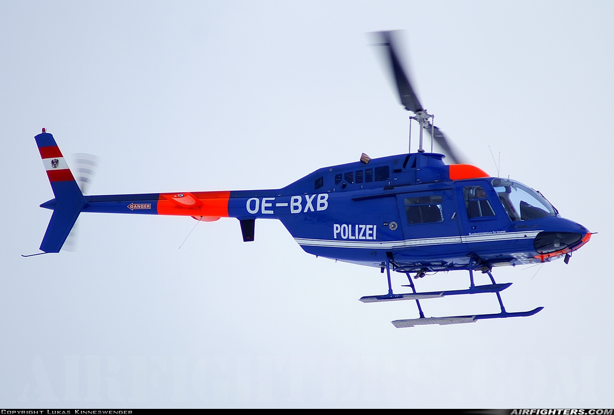 Austria - Police Agusta-Bell AB-206B-1 JetRanger II OE-BXB at Salzburg - W.A. Mozart (Maxglan) (SZG / LOWS), Austria