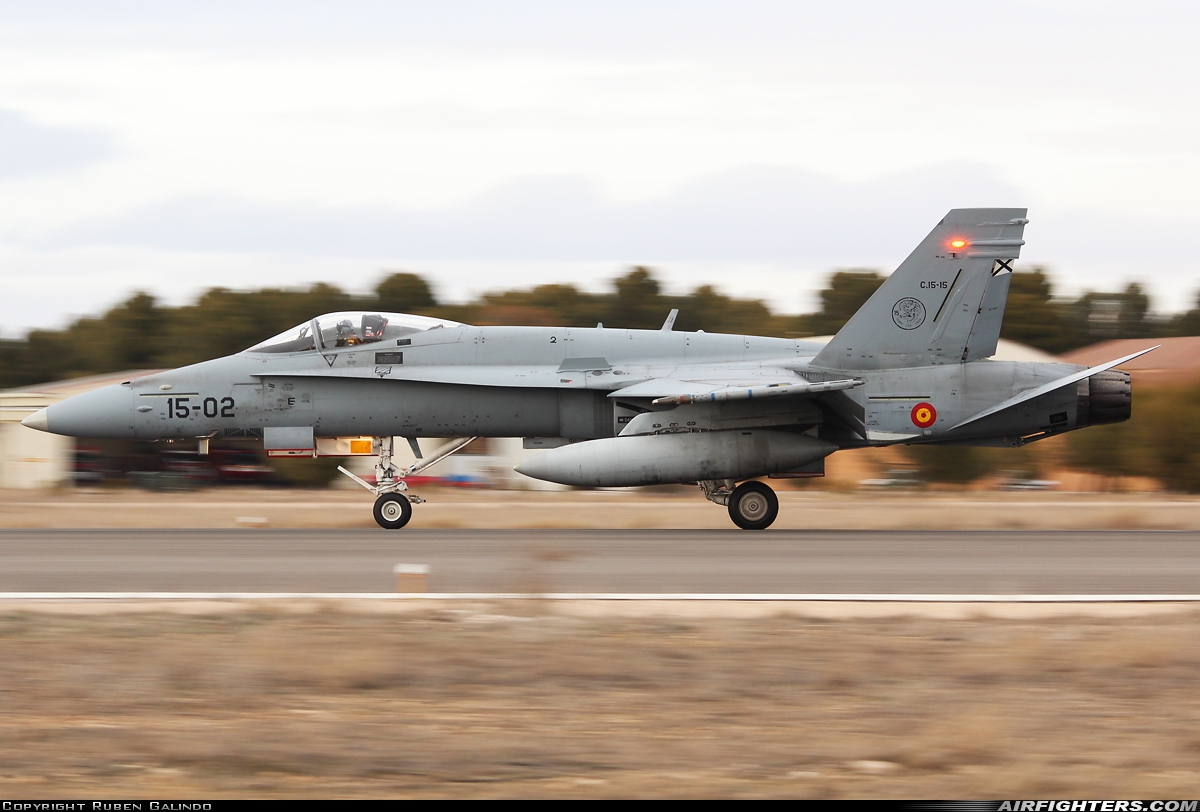 Spain - Air Force McDonnell Douglas C-15 Hornet (EF-18A+) C.15-15 at Albacete (- Los Llanos) (LEAB), Spain