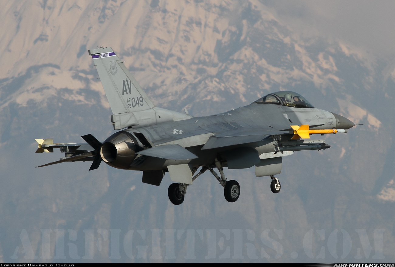 USA - Air Force General Dynamics F-16C Fighting Falcon 89-2049 at Aviano (- Pagliano e Gori) (AVB / LIPA), Italy