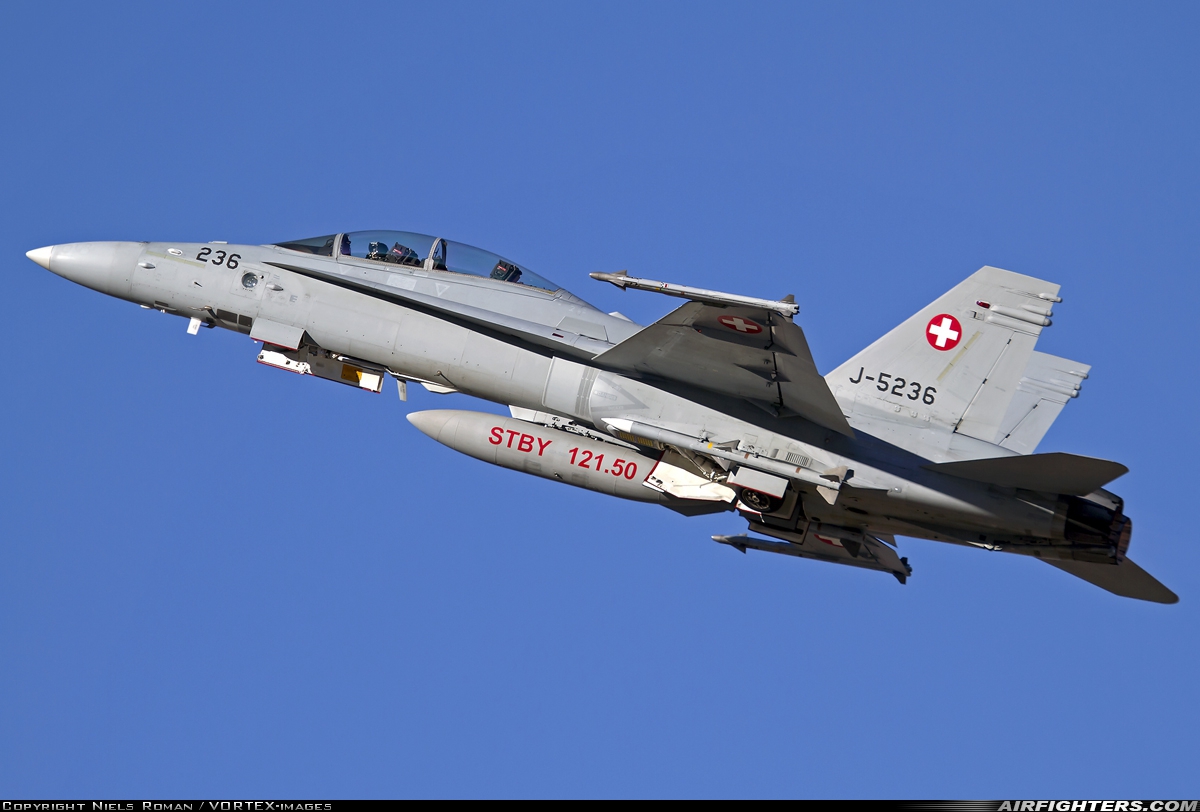 Switzerland - Air Force McDonnell Douglas F/A-18D Hornet J-5236 at Sion (- Sitten) (SIR / LSGS / LSMS), Switzerland