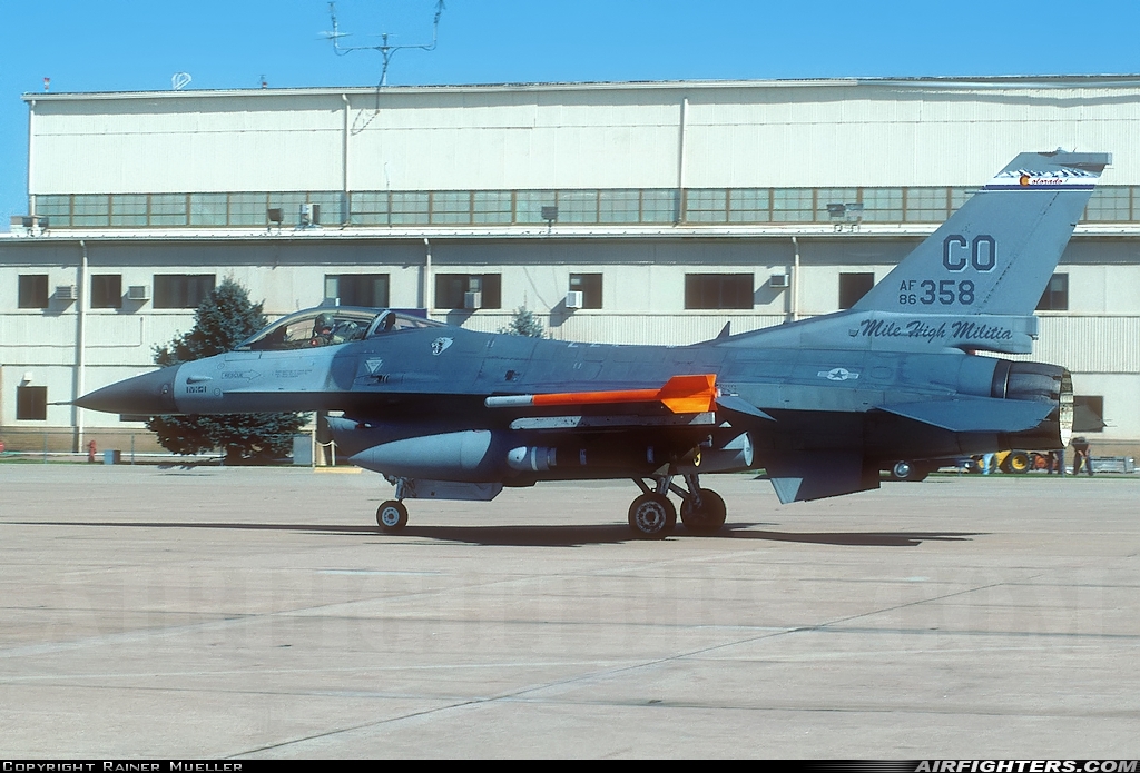 USA - Air Force General Dynamics F-16C Fighting Falcon 86-0358 at Denver - Aurora (Buckley AFB) (BKF / KBKF), USA