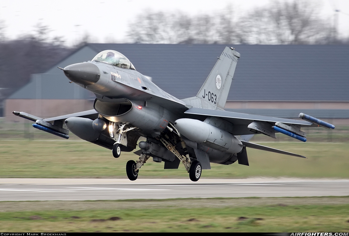 Netherlands - Air Force General Dynamics F-16AM Fighting Falcon J-063 at Uden - Volkel (UDE / EHVK), Netherlands