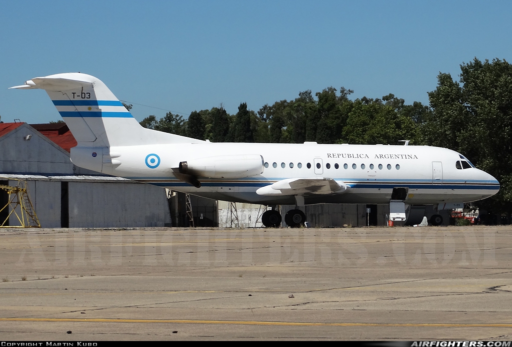 Argentina - Government Fokker F-28-1000 Fellowship T-03 at El Palomar (PAL / SADP), Argentina
