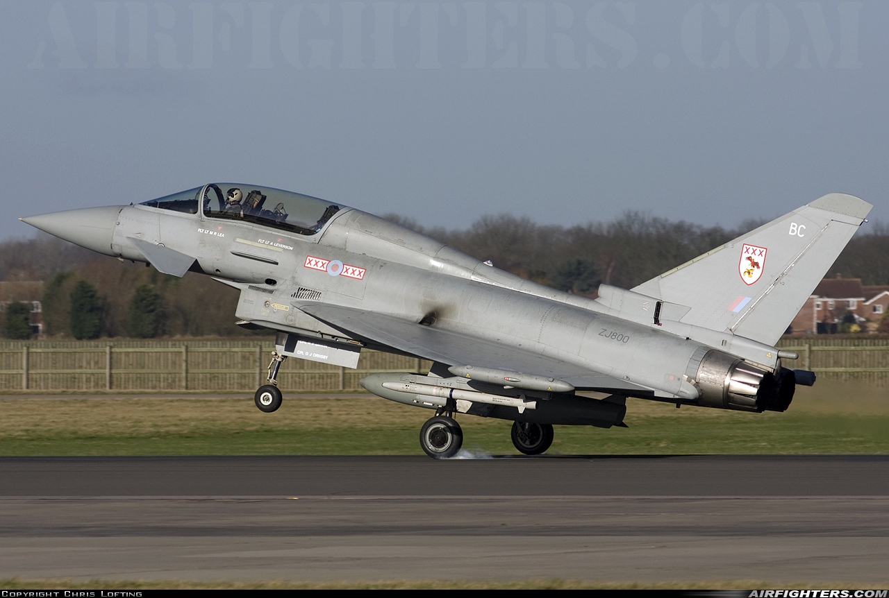 UK - Air Force Eurofighter Typhoon T1 ZJ800 at Coningsby (EGXC), UK