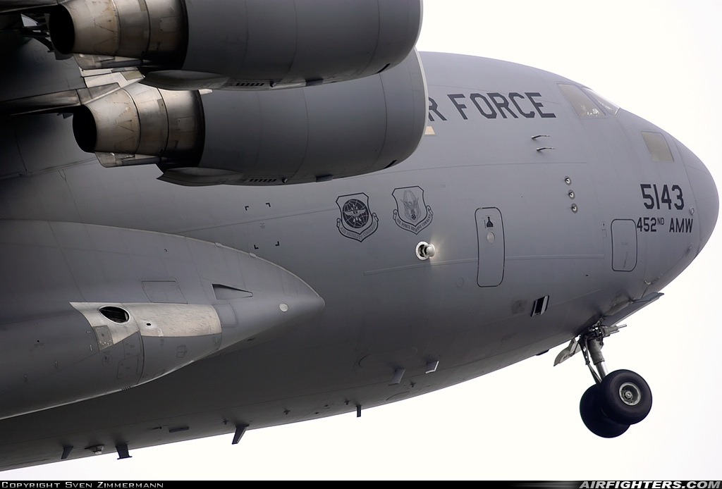 USA - Air Force Boeing C-17A Globemaster III 05-5143 at Payerne (LSMP), Switzerland