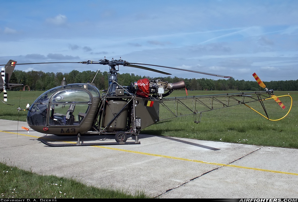 Belgium - Army Sud Aviation SA.318C Alouette II A43 at Brasschaat (EBBT), Belgium