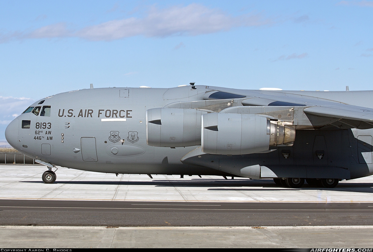 USA - Air Force Boeing C-17A Globemaster III 08-8193 at Moses Lake - Grant County Int. (Larson AFB) (MWH / LRN), USA