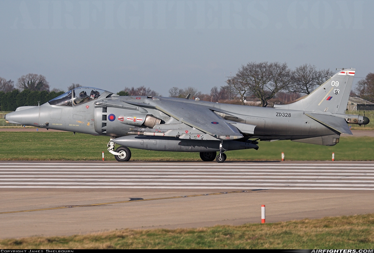 UK - Air Force British Aerospace Harrier GR.9 ZD328 at Coningsby (EGXC), UK