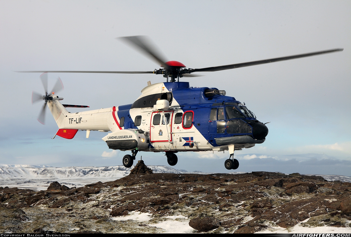 Iceland - Coast Guard Aerospatiale AS-332L1 Super Puma TF-LIF at Off-Airport - Mountains of south Iceland, Iceland