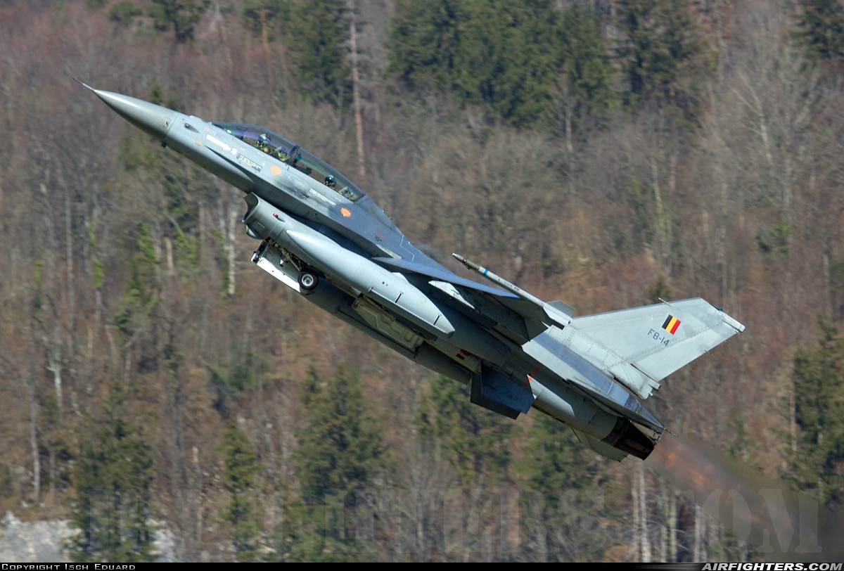 Belgium - Air Force General Dynamics F-16BM Fighting Falcon FB-14 at Meiringen (LSMM), Switzerland