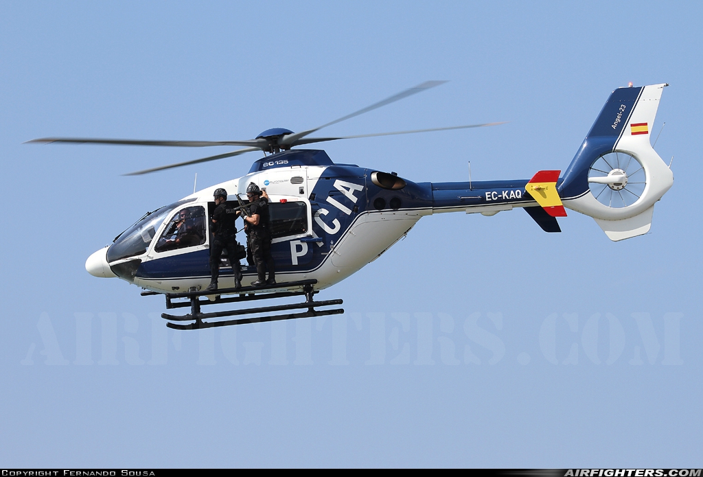 Spain - Police Eurocopter EC-135P2+ EC-KAQ at Off-Airport - Cadiz Playa de la Victoria, Spain