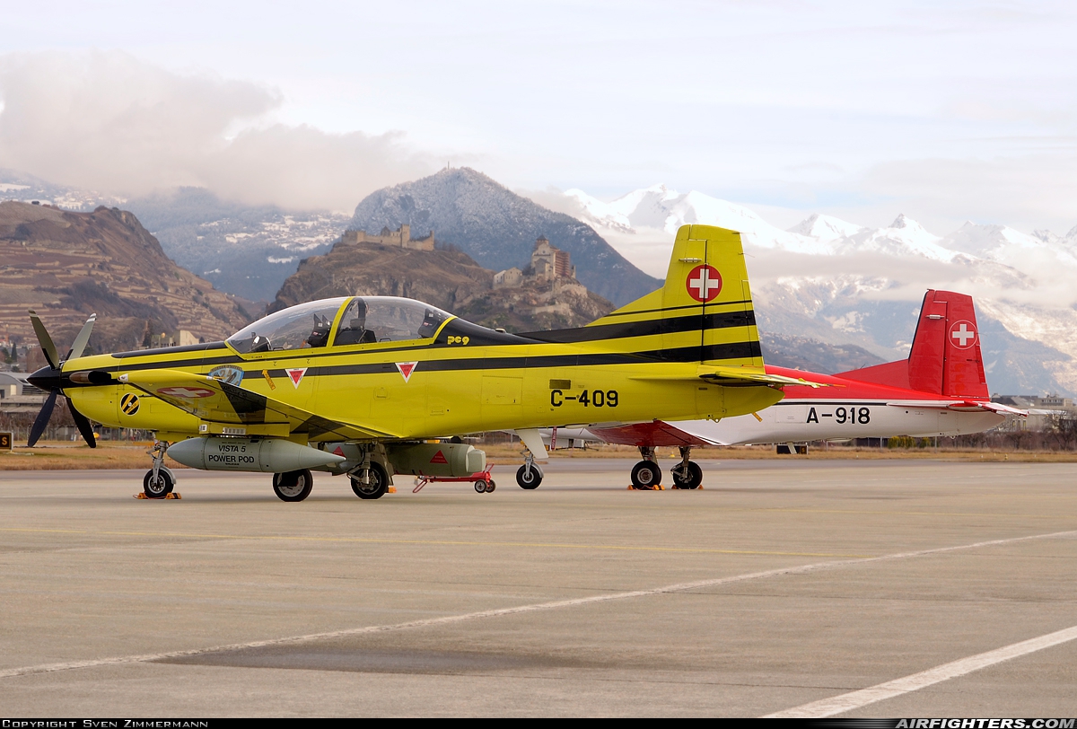 Switzerland - Air Force Pilatus PC-9 C-409 at Sion (- Sitten) (SIR / LSGS / LSMS), Switzerland