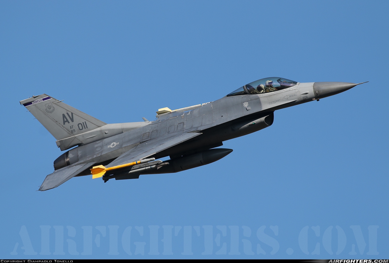 USA - Air Force General Dynamics F-16C Fighting Falcon 89-2011 at Aviano (- Pagliano e Gori) (AVB / LIPA), Italy