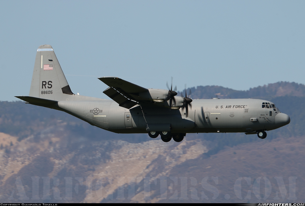 USA - Air Force Lockheed Martin C-130J-30 Hercules (L-382) 08-8605 at Aviano (- Pagliano e Gori) (AVB / LIPA), Italy