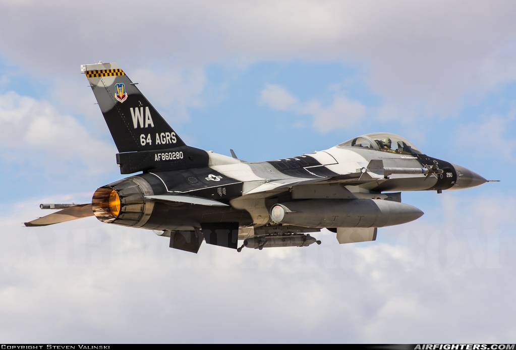 USA - Air Force General Dynamics F-16C Fighting Falcon 86-0280 at Las Vegas - Nellis AFB (LSV / KLSV), USA